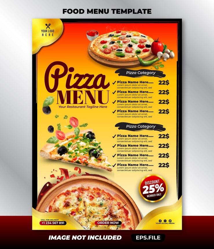Restaurant luxury food menu burger template modern