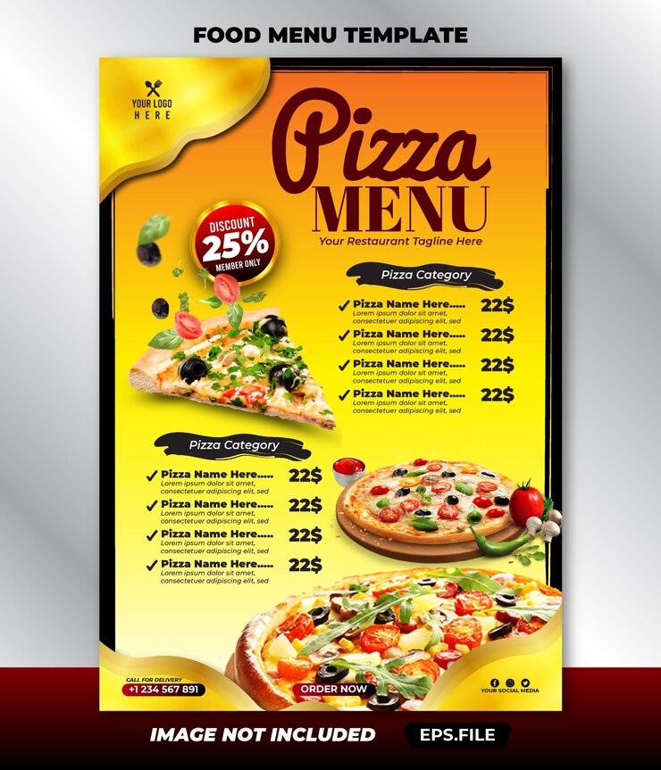 Restaurant luxury food menu burger template modern