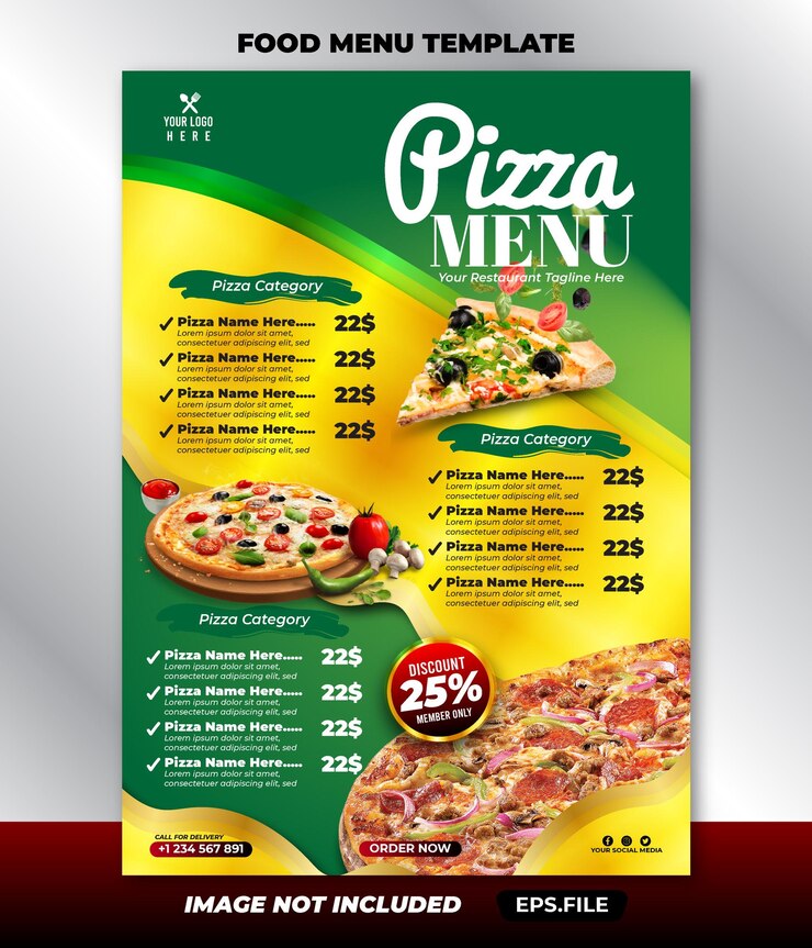 Restaurant luxury food menu burger template modern