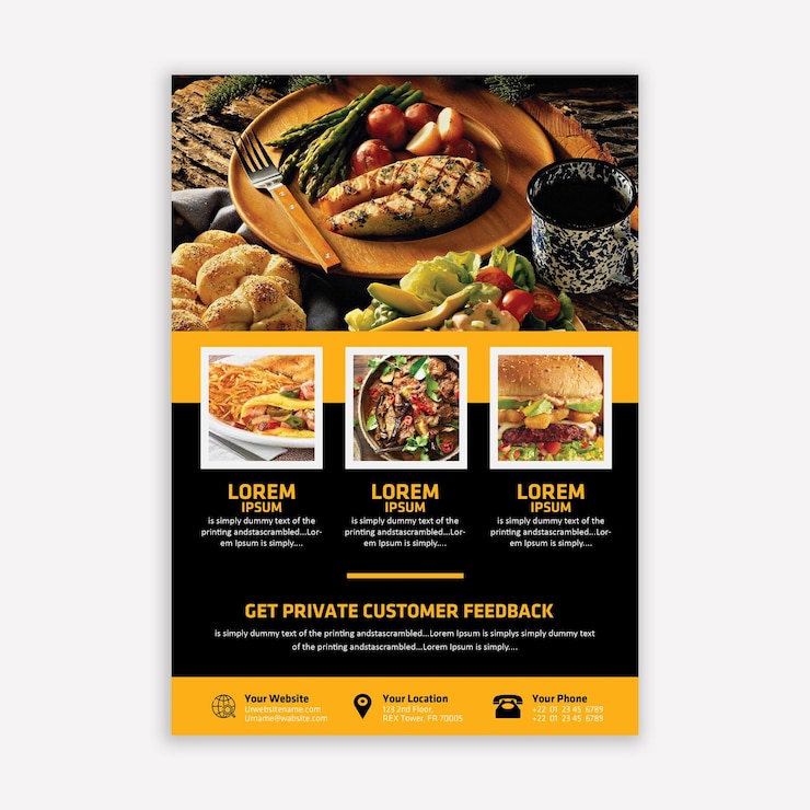 Vector restaurant menu flyer template