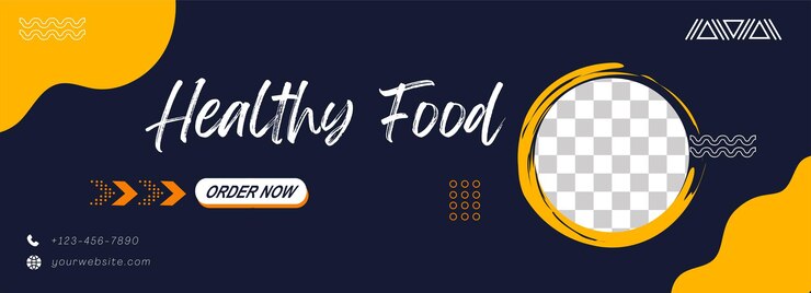 restaurant menu social media marketing web banner template design Pizza burger and healthy food