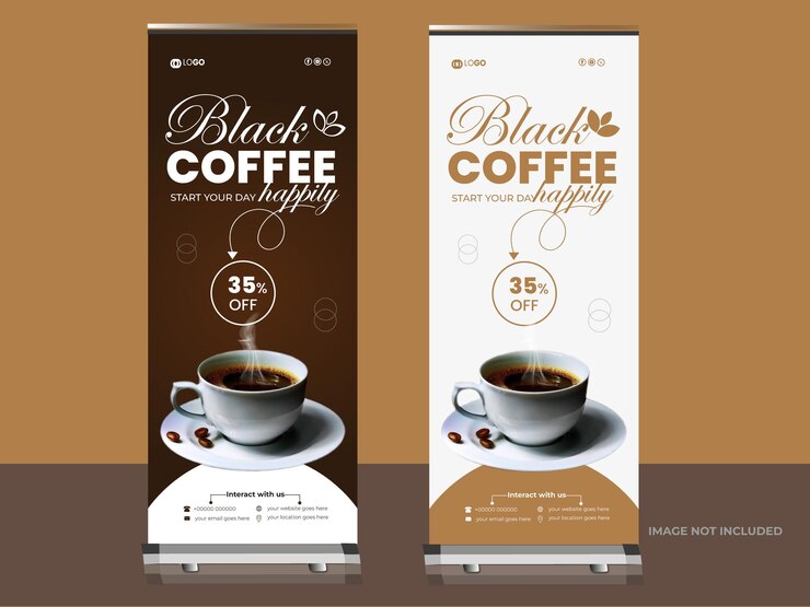 Restaurant promotion roll up banner or pull up banner design