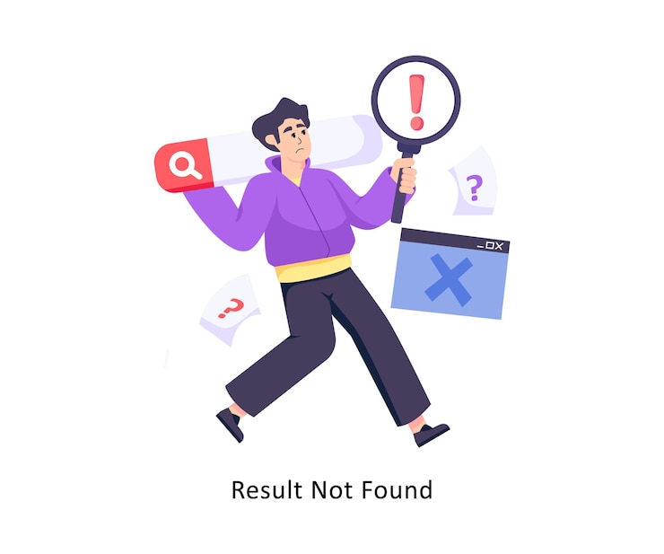 Vector result not found flat style design vector stock illustrations