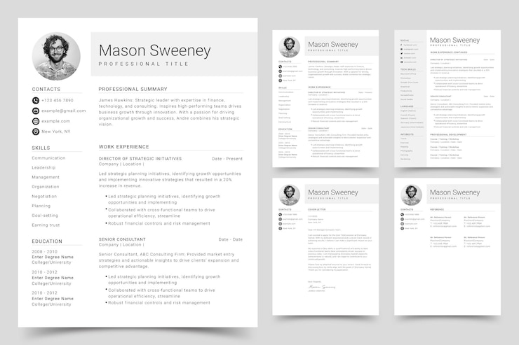 Vector resume and cover letter minimalist resume cv template