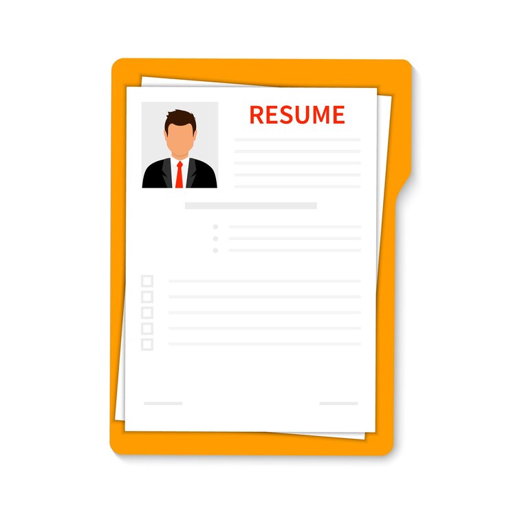 Resume Formulir resume Templat resume Memilih staf Konsep manajemen sumber daya manusia Mencari staf profesional Konsep pekerjaan Resume bisnis Ilustrasi vektor