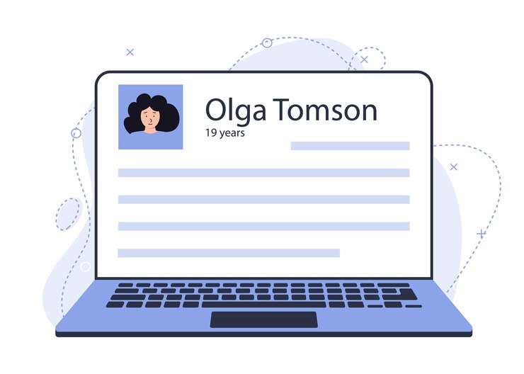 Vector resume of a young potential worker an example of a job search site