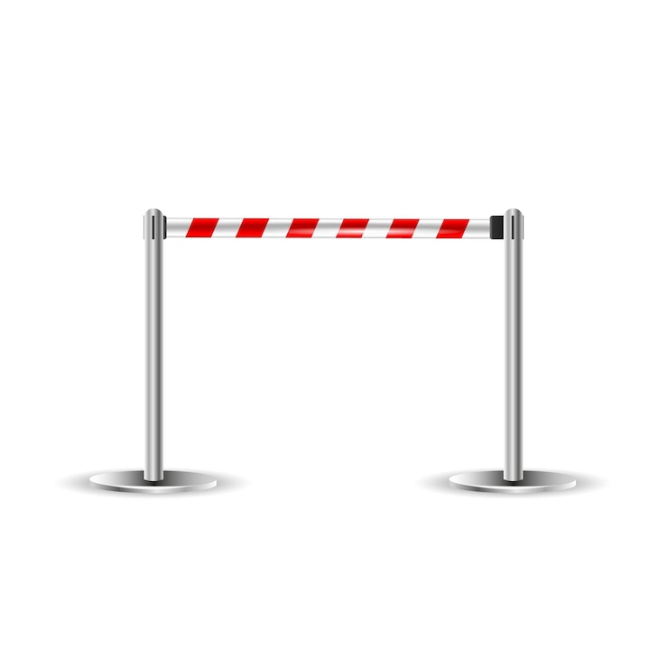 Retractable belt stanchion Portable ribbon barrier