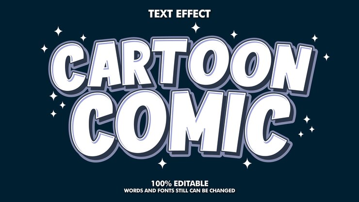 Vector retro cartoon comic text effects