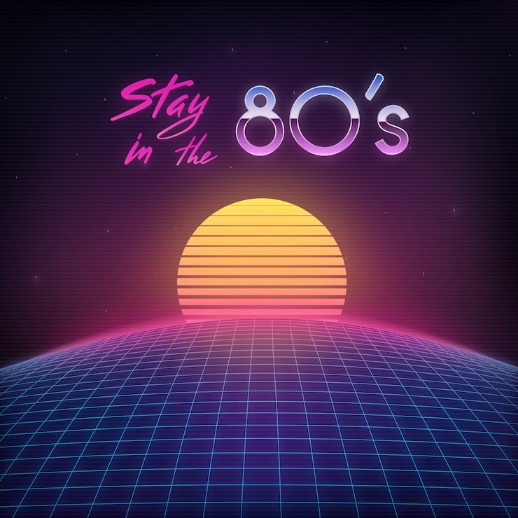 Vector retro cover 1980s.