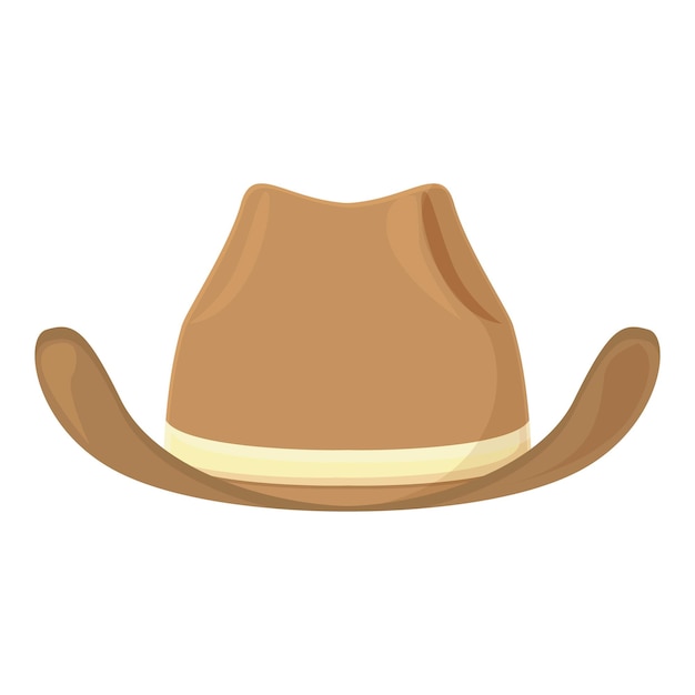 Retro cowboy hat icon cartoon vector Western rodeo Texas head