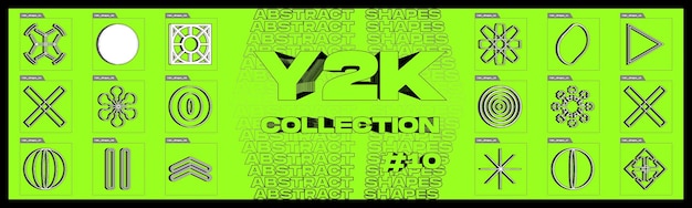 Retro futuristic elements for design Large set of retro objects for design Objects in y2k style