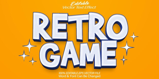 Retro Game Vector Text Effect Editable Alphabet Vintage Player Video Game Orange