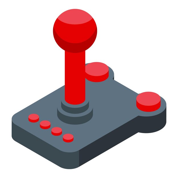 retro joystick bringing gaming nostalgia with red buttons and gray base