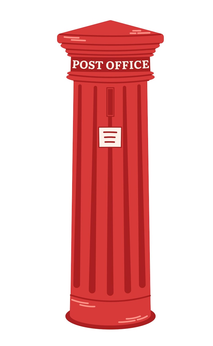 Vector retro post office mailbox for paper letters and newspapers delivery message concept