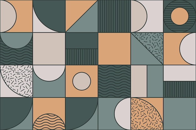 retro seamless pattern background with geometric shapes in memphis style