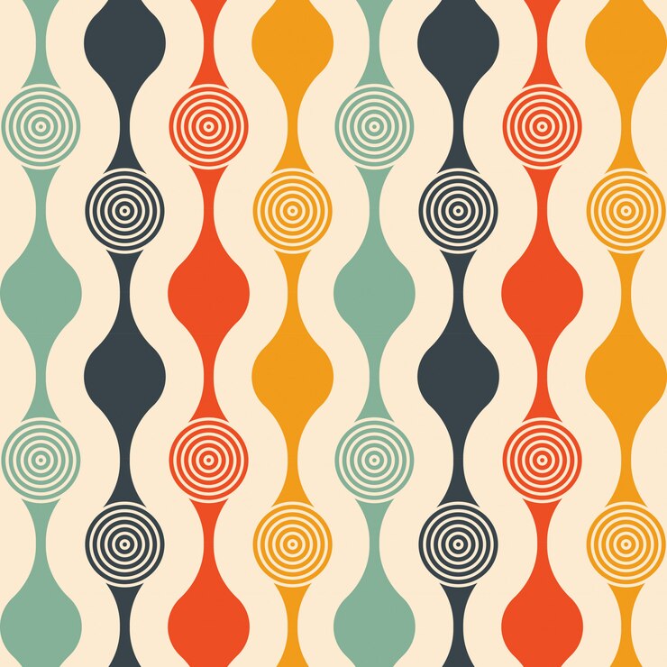 Vector retro seamless pattern  with circles