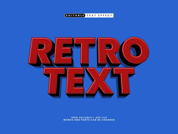 retro text editable text effect