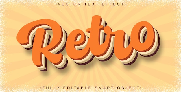Retro Vintage Vector Fully Editable Smart Object Text Effect