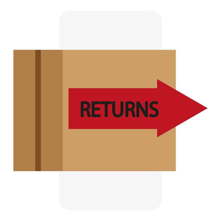 Vector returns box. courier service delivery. vector illustration. eps 10.