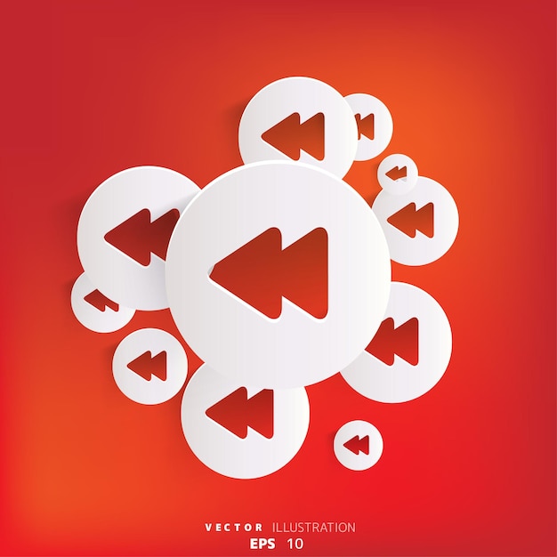 Reverse or rewind web icon