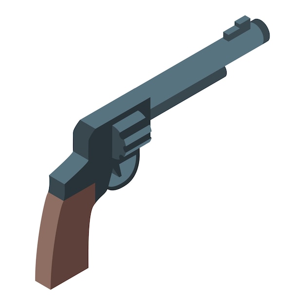 Revolver icon Isometric of revolver vector icon for web design isolated on white background