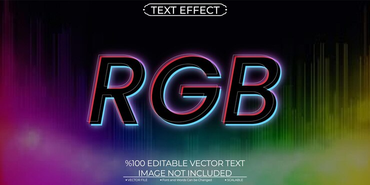Rgb Editable and Scalable Text Effect