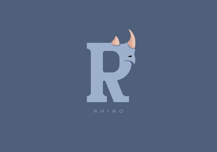 Vector rhino r monogram vector logo