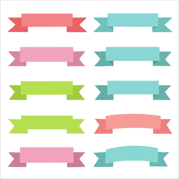 ribbons vector set of collection in different styles