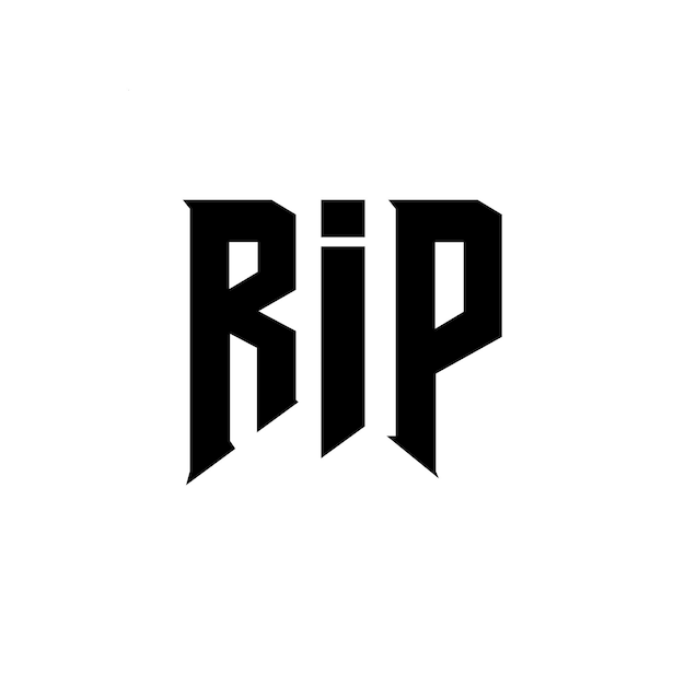RIP letter logo design for technology company RIP logo design black and white color combination RIP logo RIP vector RIP design RIP icon RIP alphabet RIP typography logo design