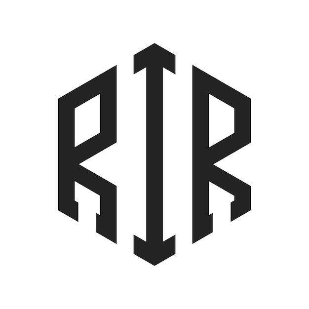 RIR Logo Design Initial Letter RIR Monogram Logo using Hexagon shape