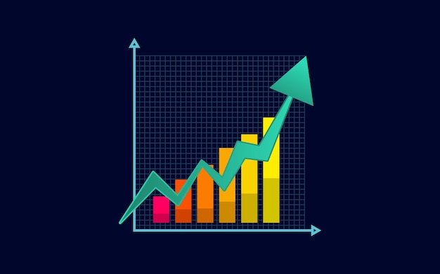 rising arrow graph vector