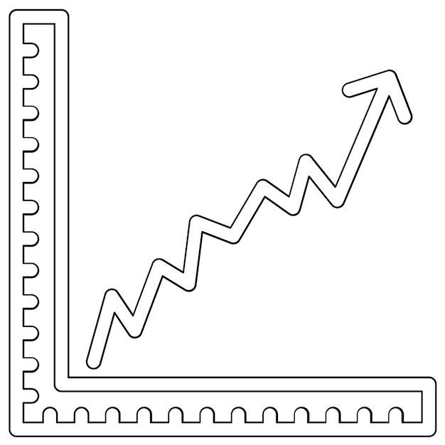 rising line graph vector icon illustration of infographics iconset