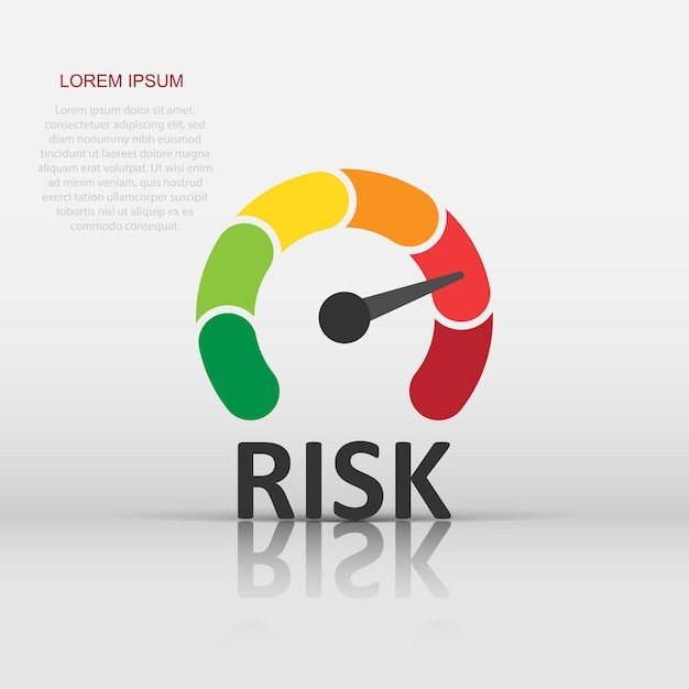risk meter icon in flat style rating indicator vector illustration on white isolated background fuel level sign business concept