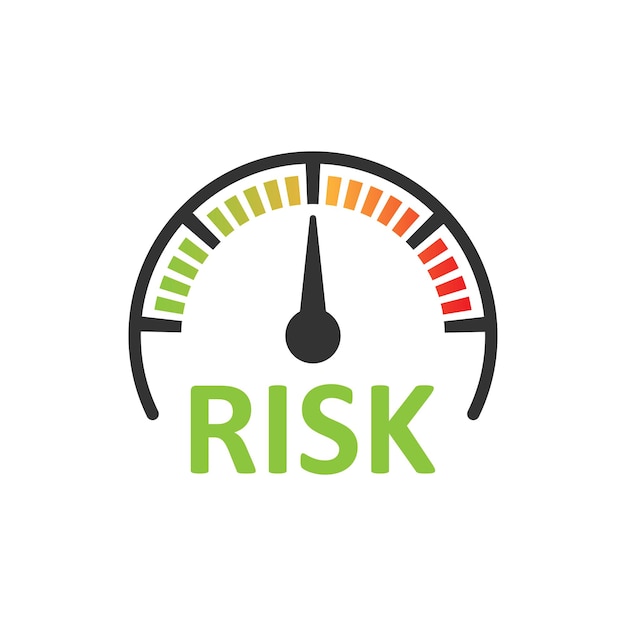 risk meter icon in flat style