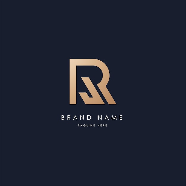 RJ vector logo design vector image alphabetic luxury golden style