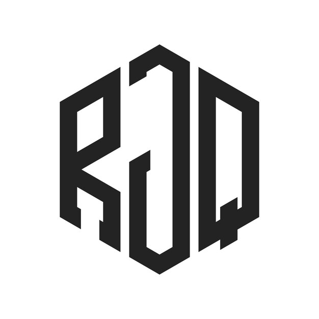 RJQ Logo Design Initial Letter RJQ Monogram Logo using Hexagon shape