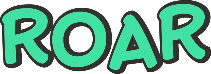 Vector roar lettering sticker
