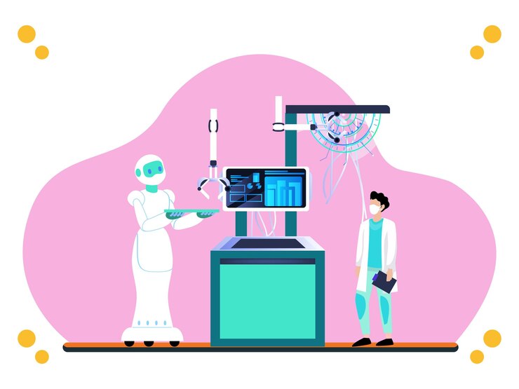Vector robotic nurse concept illustration stylish and beautiful