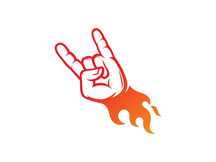 Vector rock and roll hand logo symbol or icon template