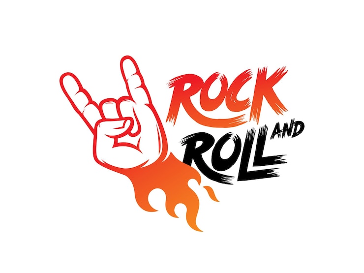 Vector rock and roll logo symbol or icon template
