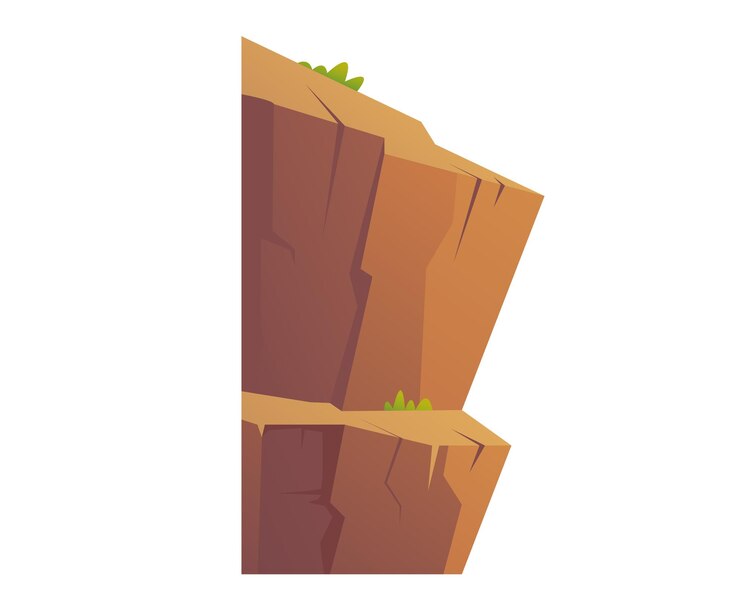 Vector rock stone cliff design element isolated concept vector flat cartoon icon illustration