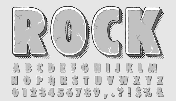 Rock style font design