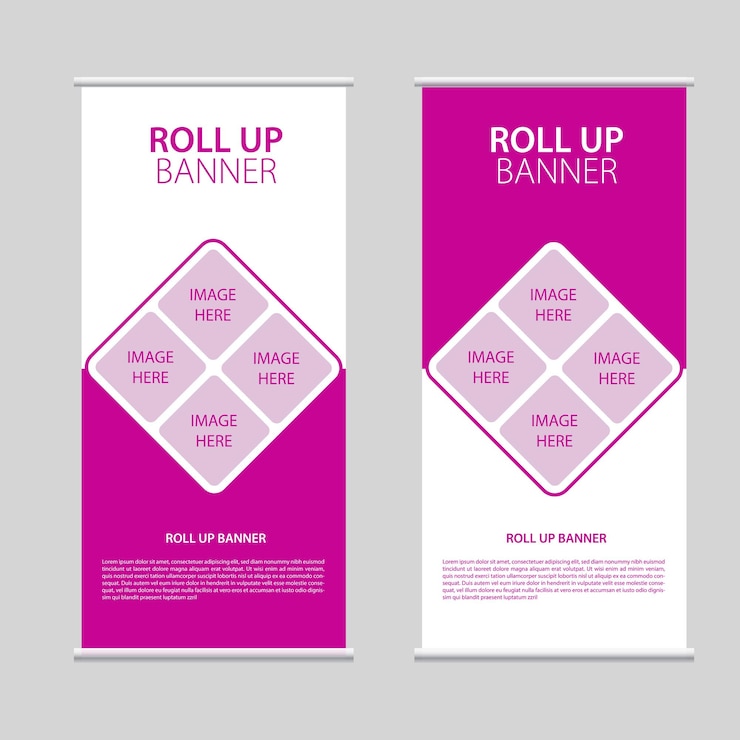 Vector roll up banner vertical template modern xbanner and flag banner vector design