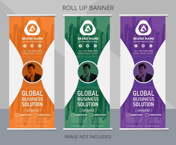 Vector roll up banners