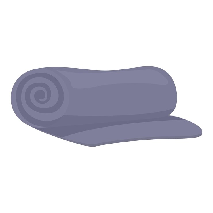 Vector rolled up yoga mat isolated on white