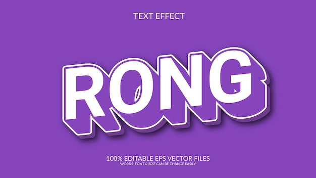 rong 3d vector fully editable text effect