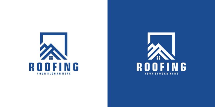 Roof design logo inspiration with frames, logos for construction and buildings and business cards