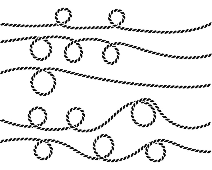 Vector rope isolated on white background
