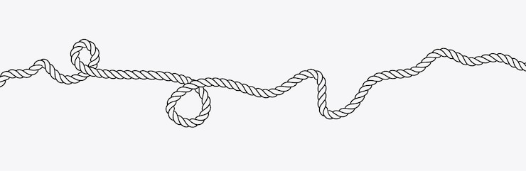 Vector rope on white background.
