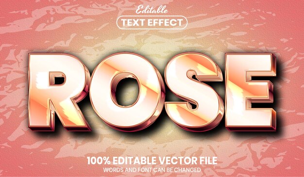 Rose text, font style editable text effect